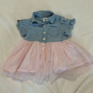 ✨baby B’gosh 3mo blue jean and pink dress✨